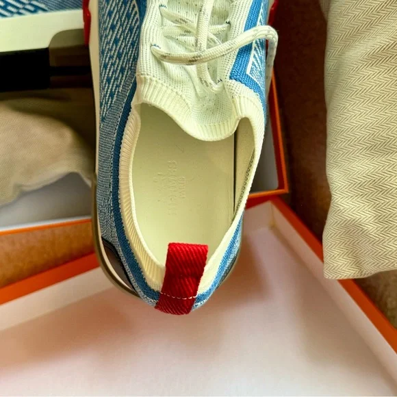 Hermes logo calfskin Men’s logo sneakers - Picture 3 of 13